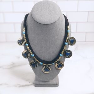 Child of Wild lapis coin tribal necklace